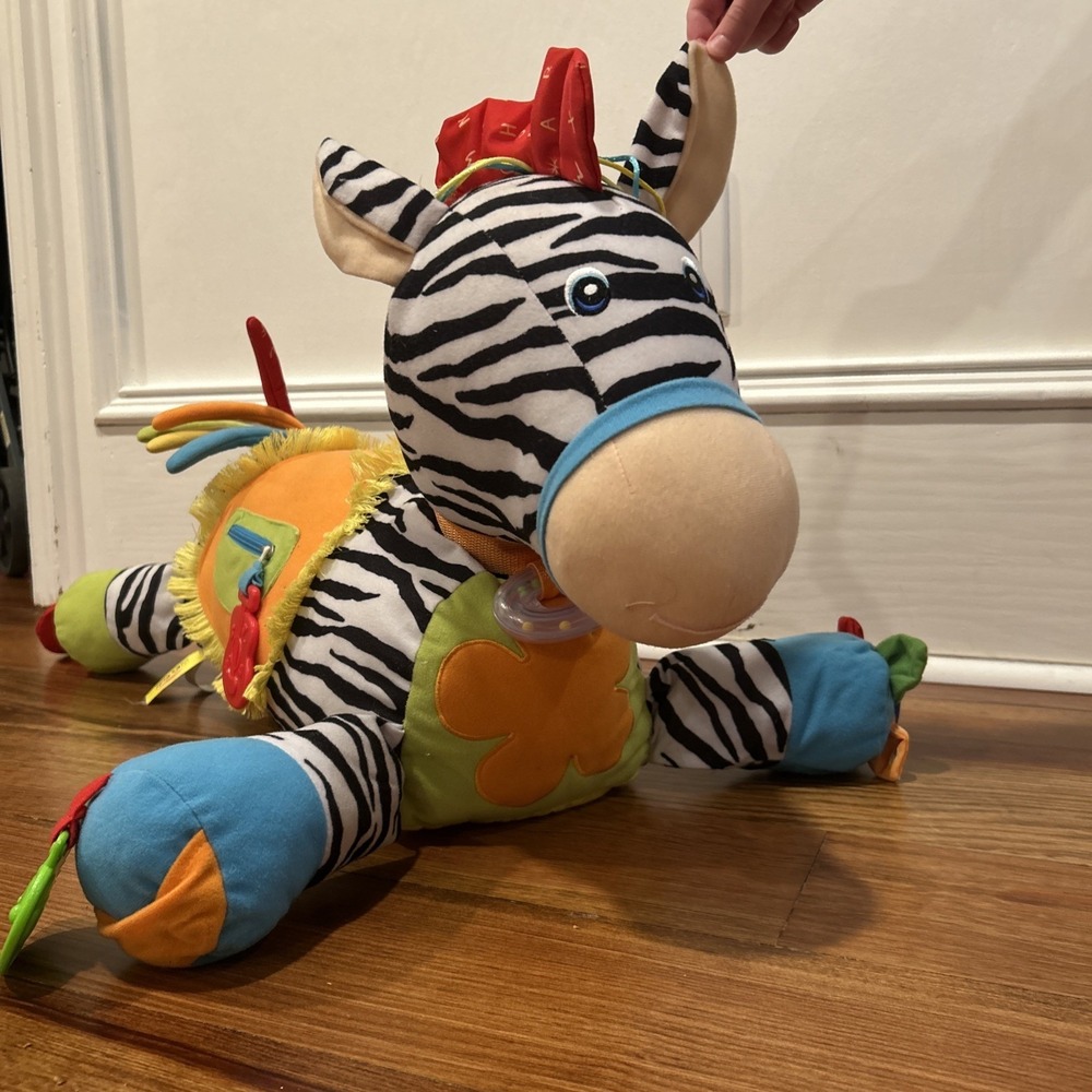 Giddy Up & Play Melissa & Doug Multi Sensory Soft Toy Zebra Baby K's Kids Rare!